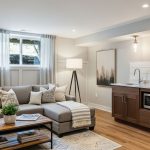 spacious and well-lit finished basement, a testament to quality home renovation.
